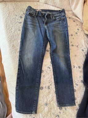 Red Engine Blue Denim Jeans with Red Logo Accent